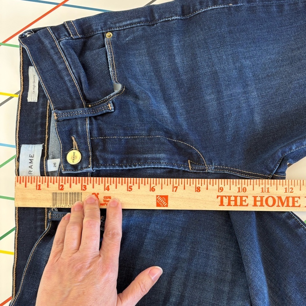 Frame Le High Skinny Jeans in Dark Wash size 26 in good condition casual - Picture 14 of 15